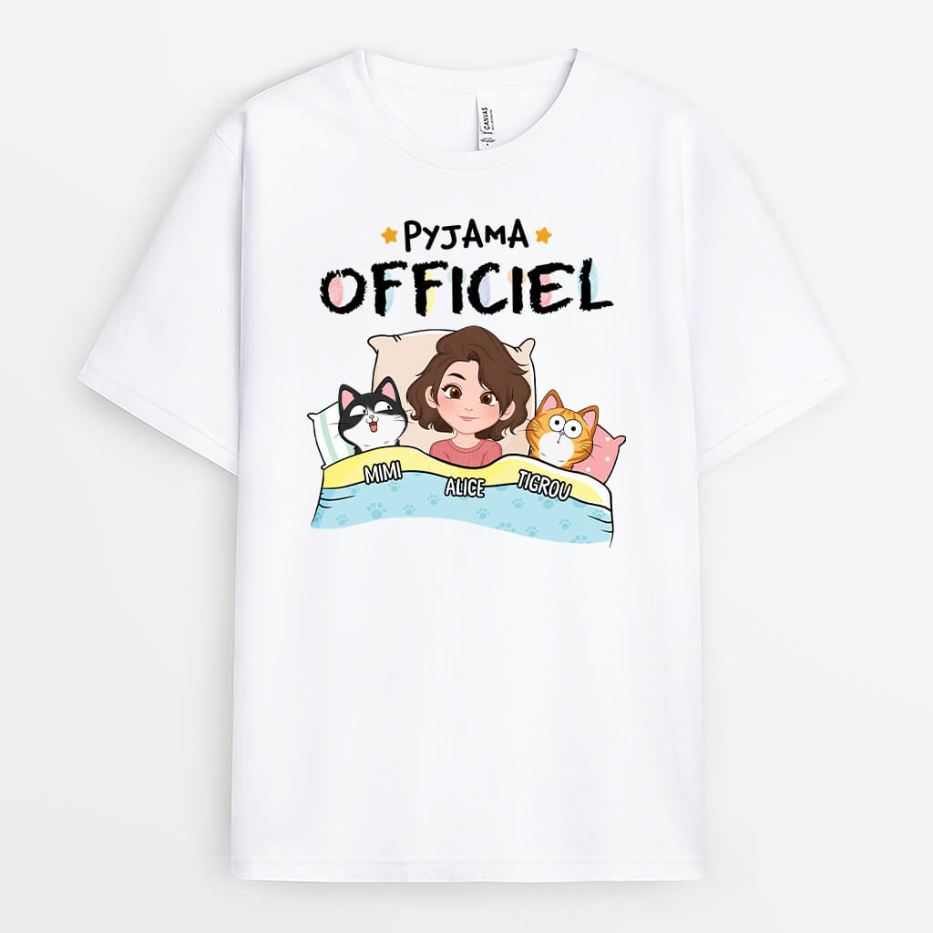 Chemise de nuit officielle Version Chat - Cadeau Personnalisé | T-shirt pour Femme