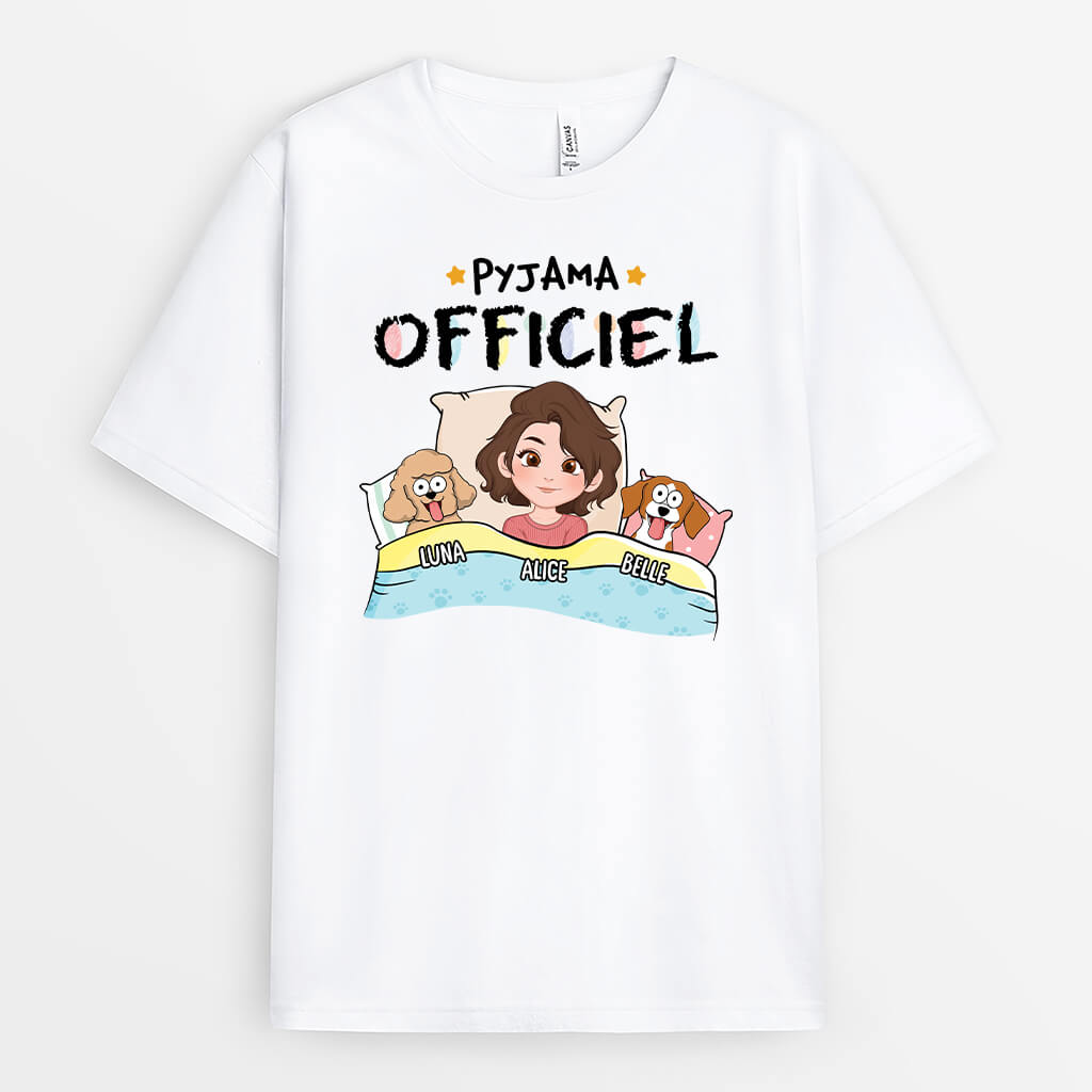 Chemise de nuit officielle Version Chien - Cadeau Personnalisé | T-shirt pour Femme