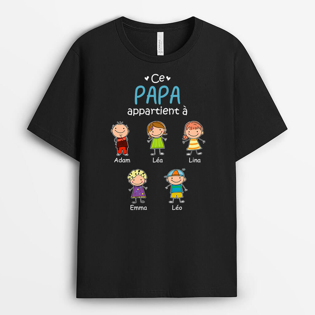 1551AFR1 t shirt ce papa papy appartient a version mingonne personnalise