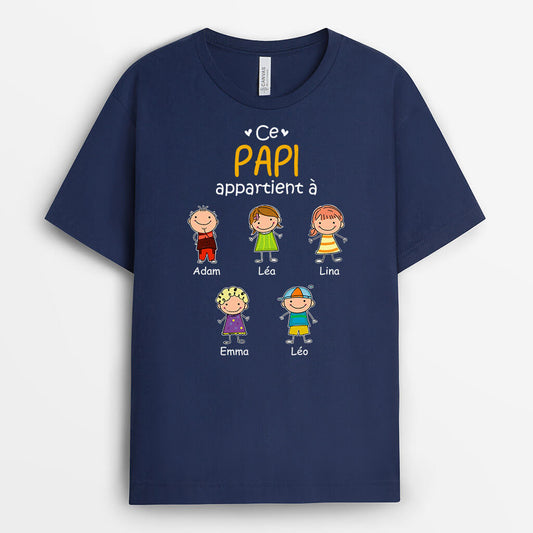 1551AFR2 t shirt ce papa papy appartient a version mingonne personnalise