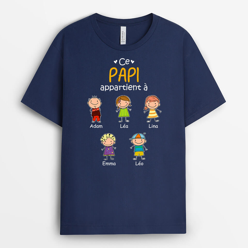 Ce Papa/papy Appartient À Version Mingonne - Cadeau Personnalisé | T-shirt pour Homme