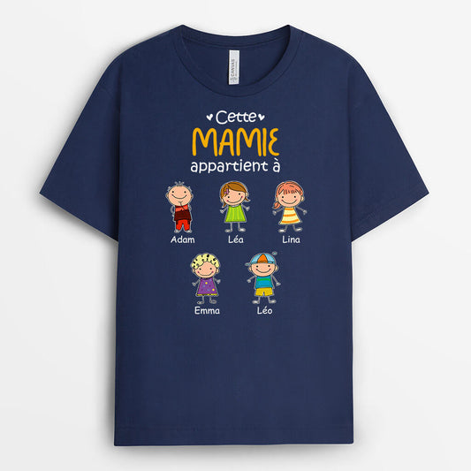 1551AFR2 t shirt cette maman mamie appartient a version mingonne personnalise