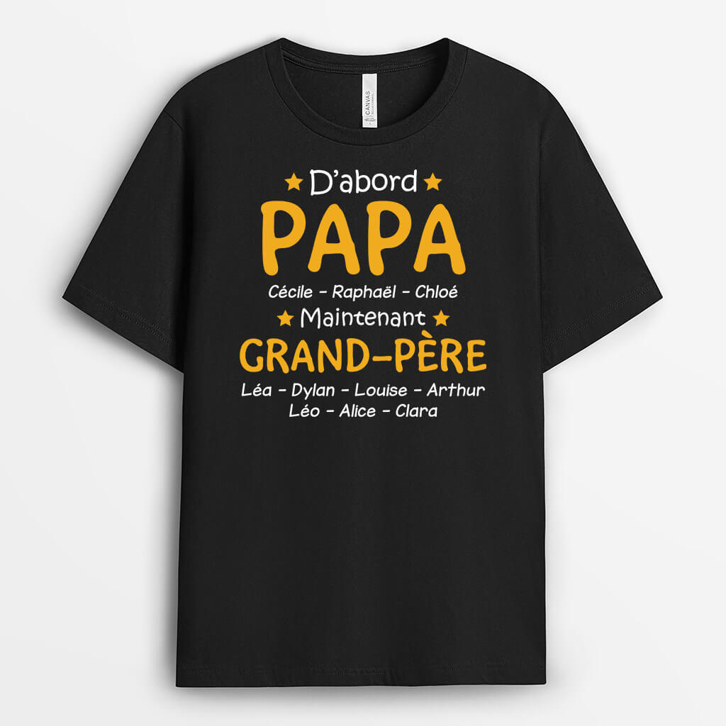 1553AFR2 t shirt cadeau pour papa papy personnalise