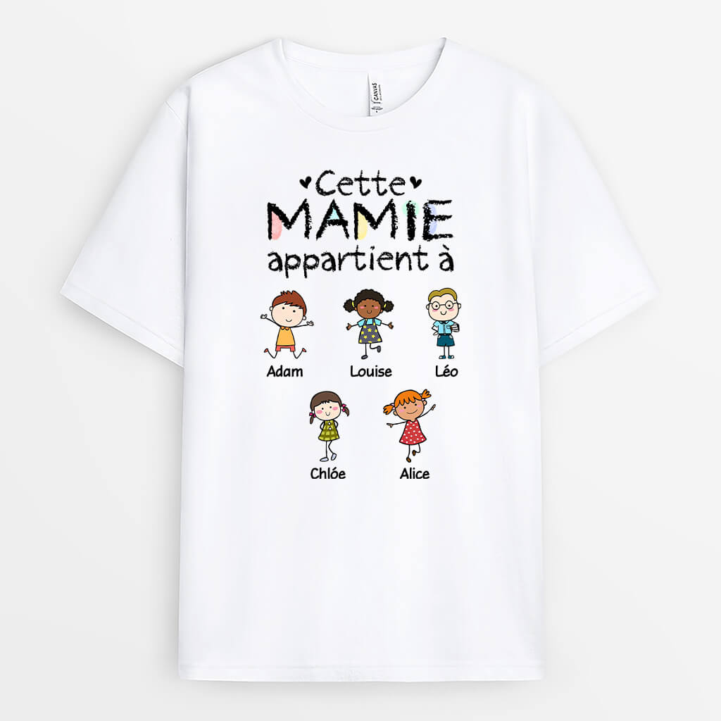 Cette Maman/Mamie Appartient A Version Baguette - Cadeau Personnalisé | T-shirt pour Femme
