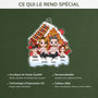 1558OFR4 ornement famille mignonne assise autour de la maison en pain depice de noel personnalise