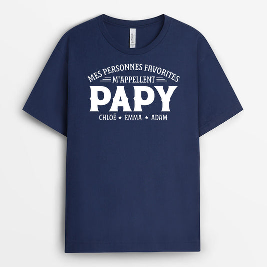 1601AFR1 t shirt mes personnes favorites mappellent papa personnalise