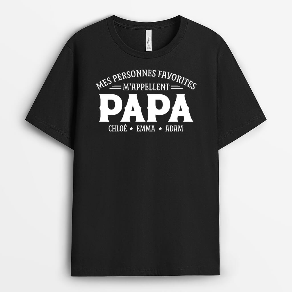 1601AFR2 t shirt mes personnes favorites mappellent papa personnalise