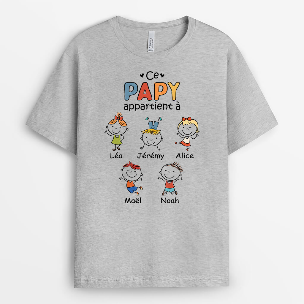 Ce Papy Appartient A Dessin Magique - Cadeau Personnalisé | T-shirt pour Papys