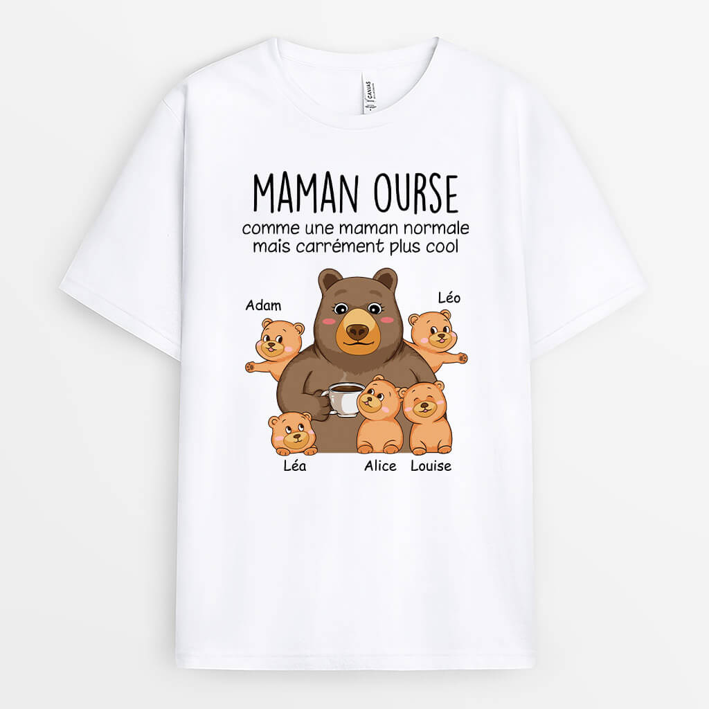 Mamie Ourse Est Une Mamie Normale Mais Plus Géniale - Cadeau Personnalisé | T-shirt pour Femme