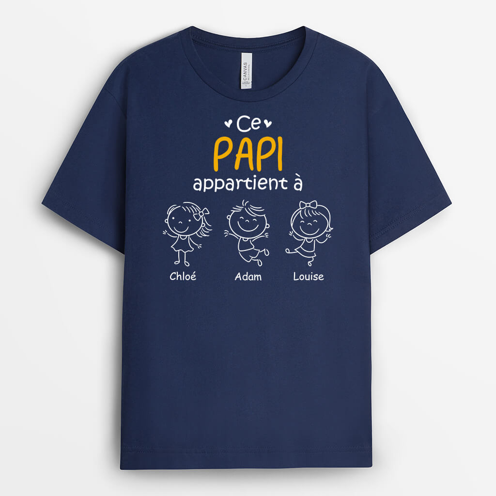 Ce Papy Appartient À Noir et Blanc - Cadeau Personnalisé | T-shirt pour Papy