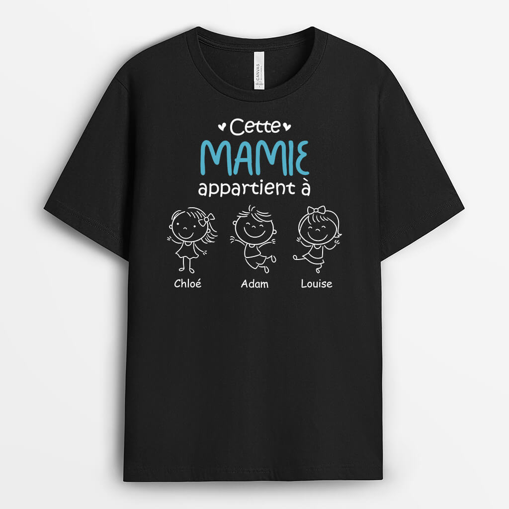 Cette Mamie Appartient À Noir et Blanc - Cadeau Personnalisé | T-shirt pour Mamie