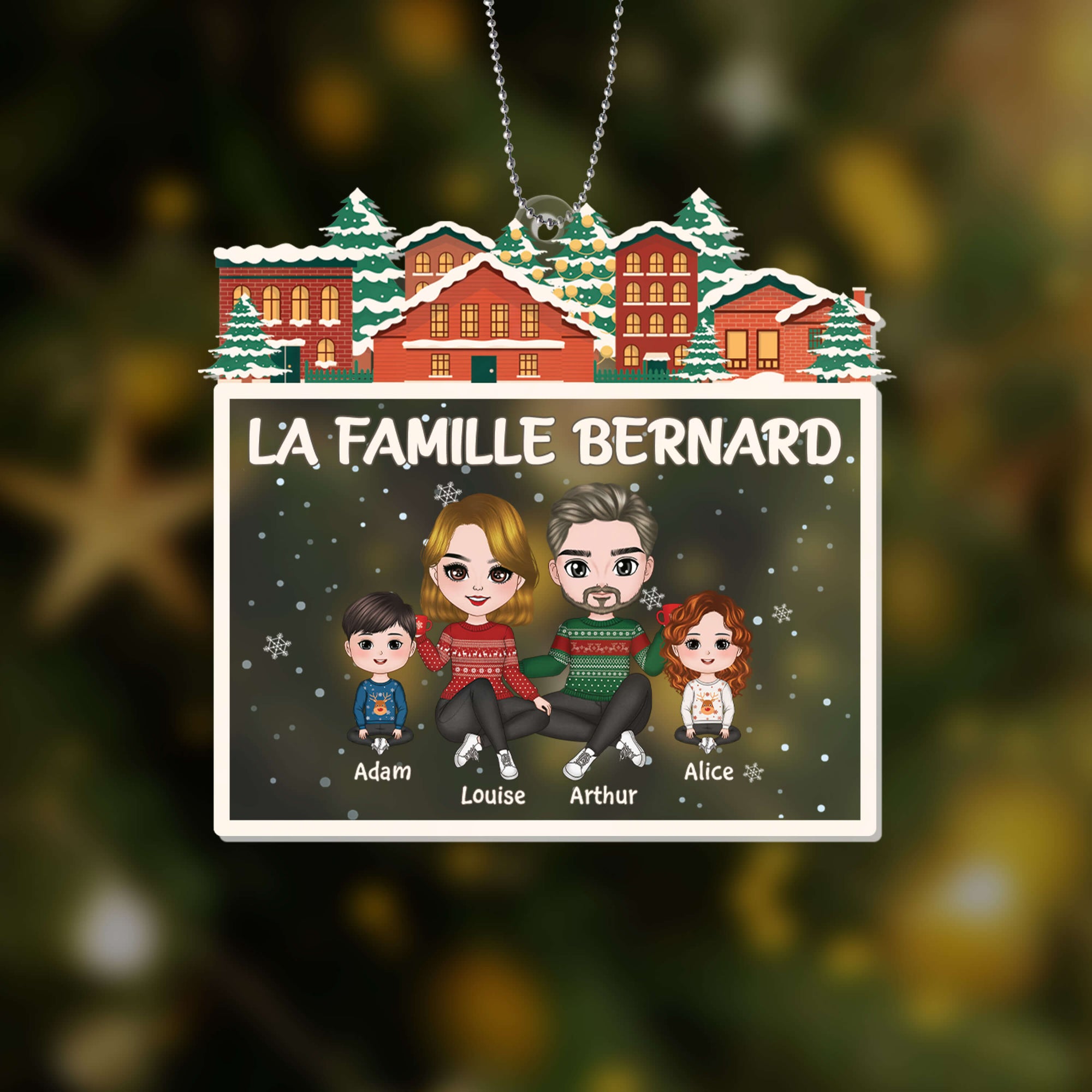 La Famille Bernard - Cadeau Personnalisé | Ornement pour Famille