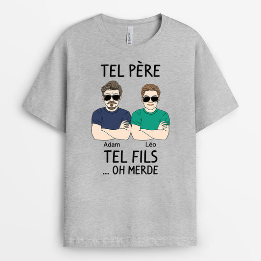 1661AFR2 t shirt tel pere telle fille personnalise