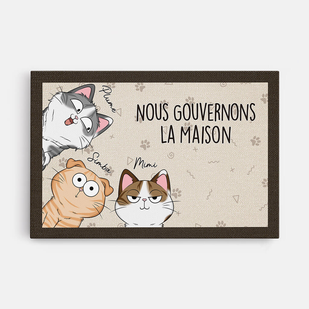 Nous Gouvernons La Maison - Cadeau Personnalisé | Toile Pour Amoureux Des Chiens