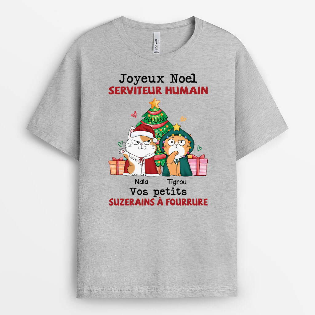 Serviteur Humain de Noël - Cadeau Personnalisé T-shirt pour les amoureux des animaux