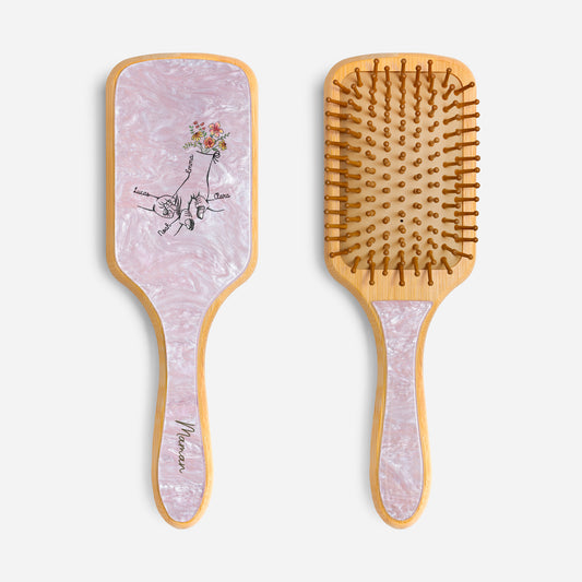 1672AFR1 tenir la main de mamie maman brosse a cheveux personnalisee en acetate imprimee uv 1672aq6p5a