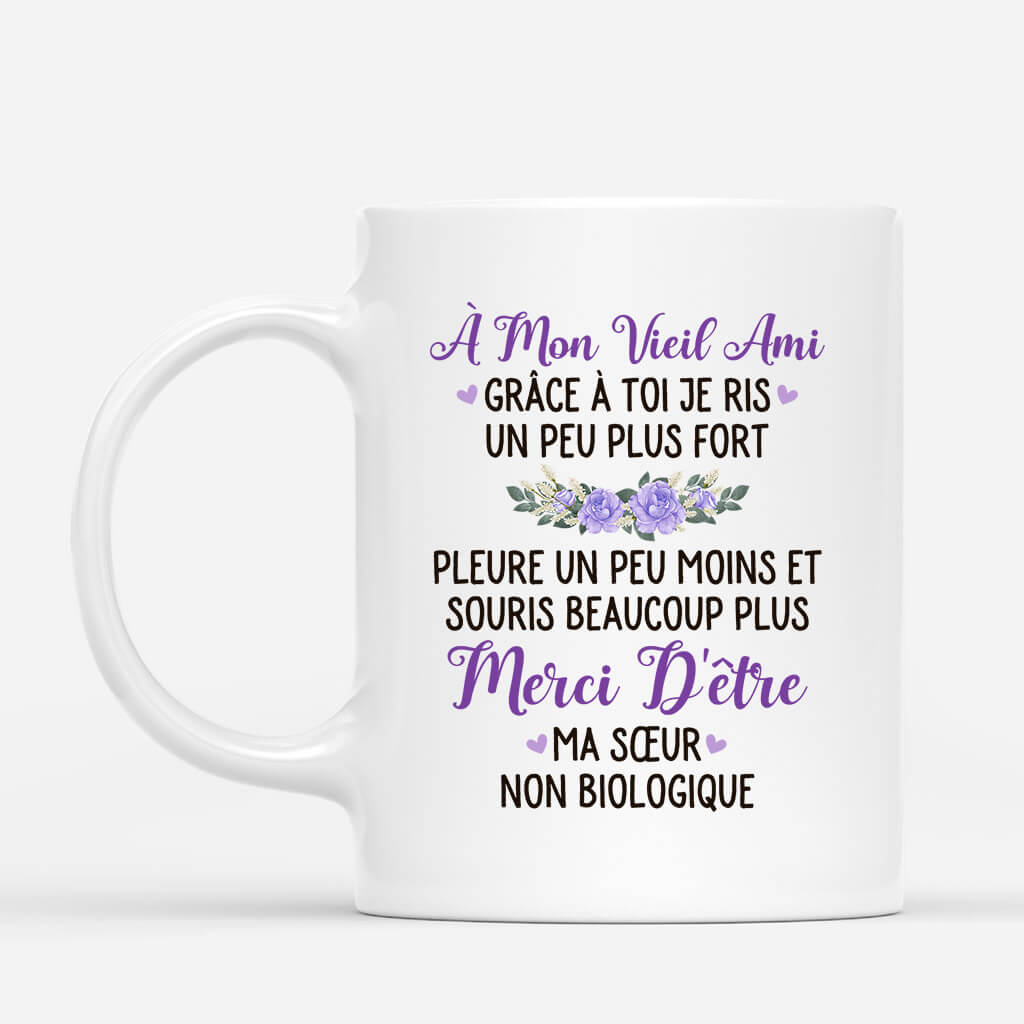 1692AFR3 mug vieil ami vielle amie personnalise