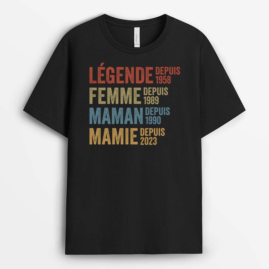 Légende Mariée Maman Mamie Depuis Version Blanc - Cadeau Personnalisé | T-shirt pour Femme