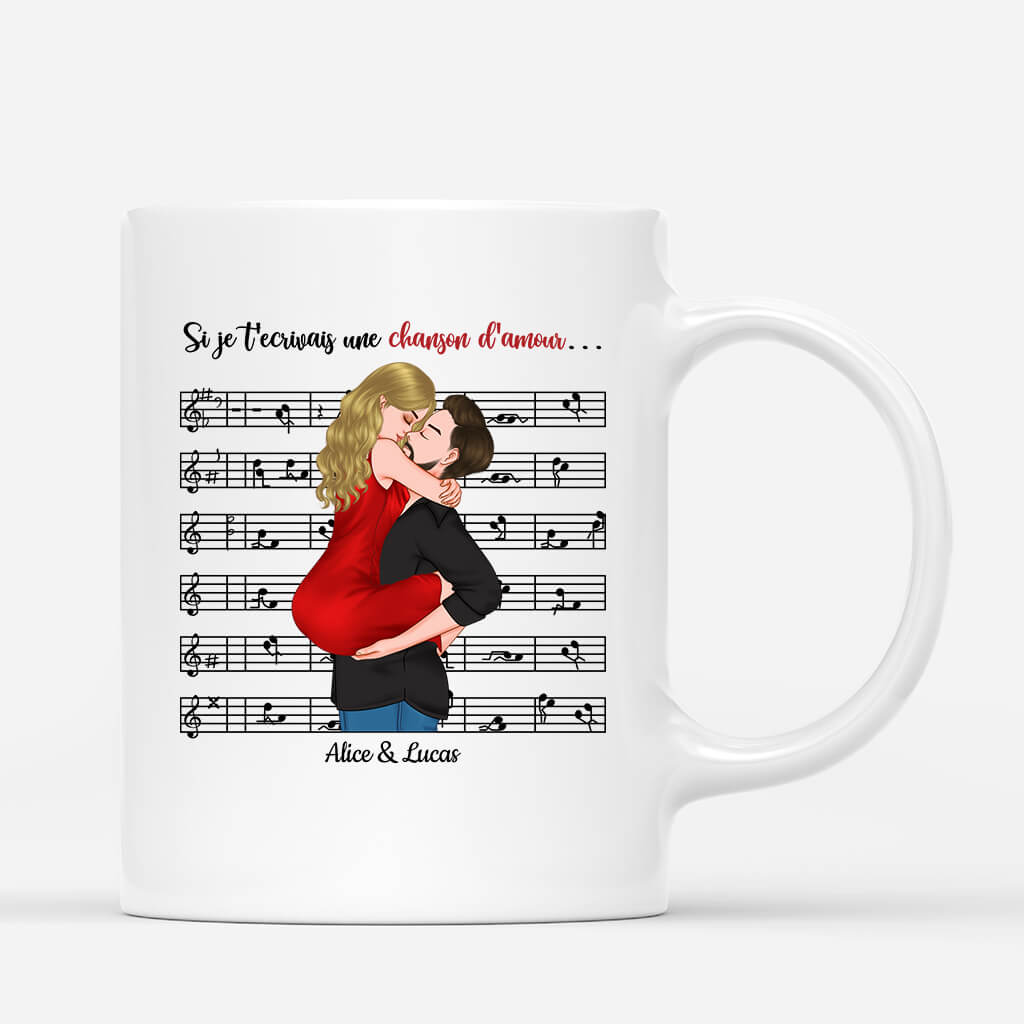 Si Je T'Ecrivais Une Chanson D'Amour - Cadeau Personnalisé | Mug pour Couple