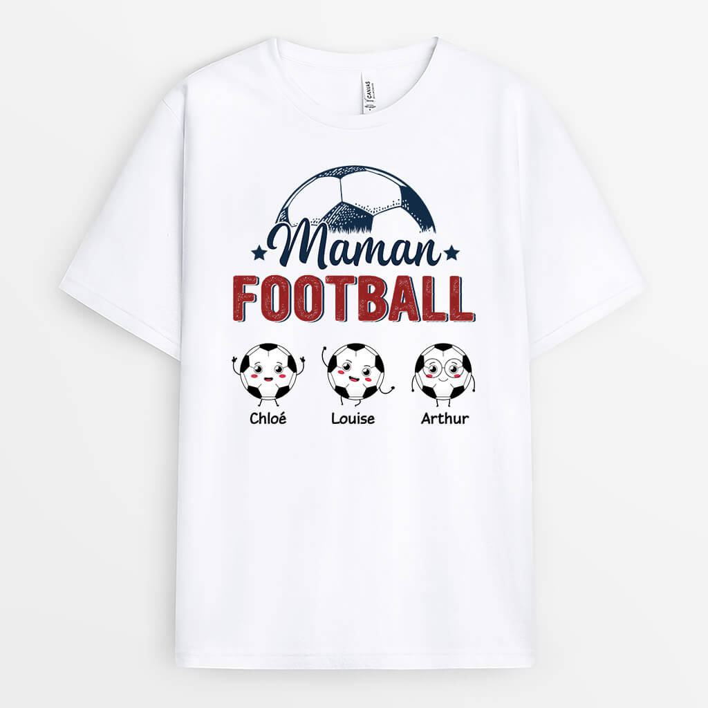 Maman Football Cadeau Personnalisé T-shirt pour Maman Vive