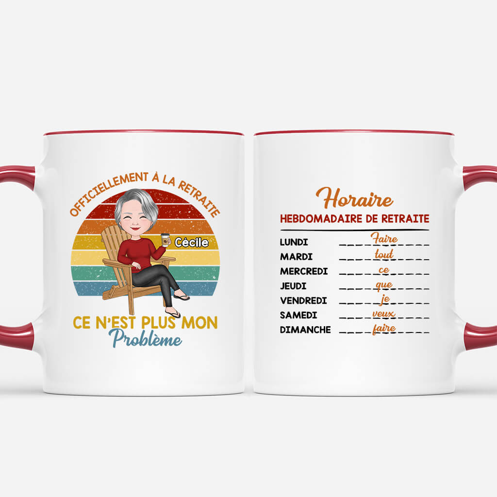 Officiellement à la retraite - Cadeau Personnalisé | Mug Pour Retraité