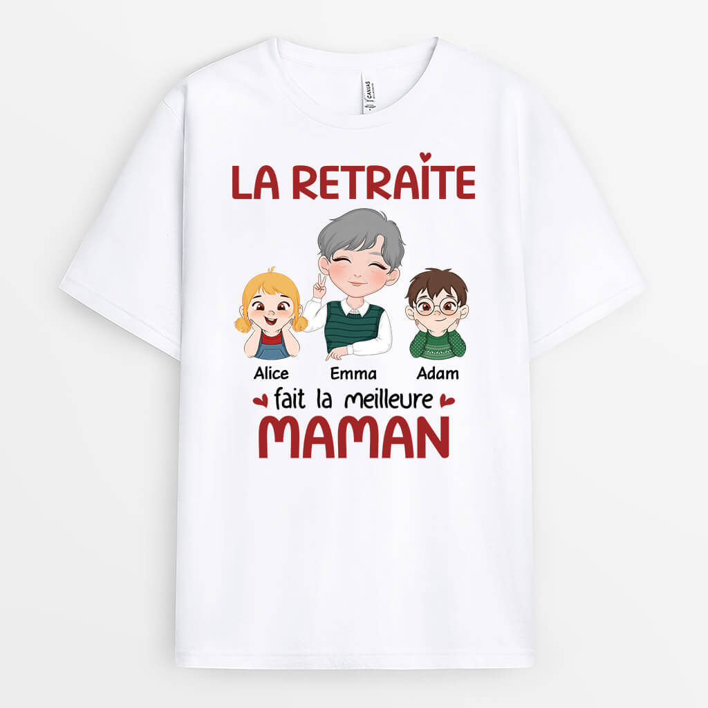 La Retraite Fait La Meilleure Mamie - Cadeau Personnalisé | T-shirt Pour Les Grands-Parents