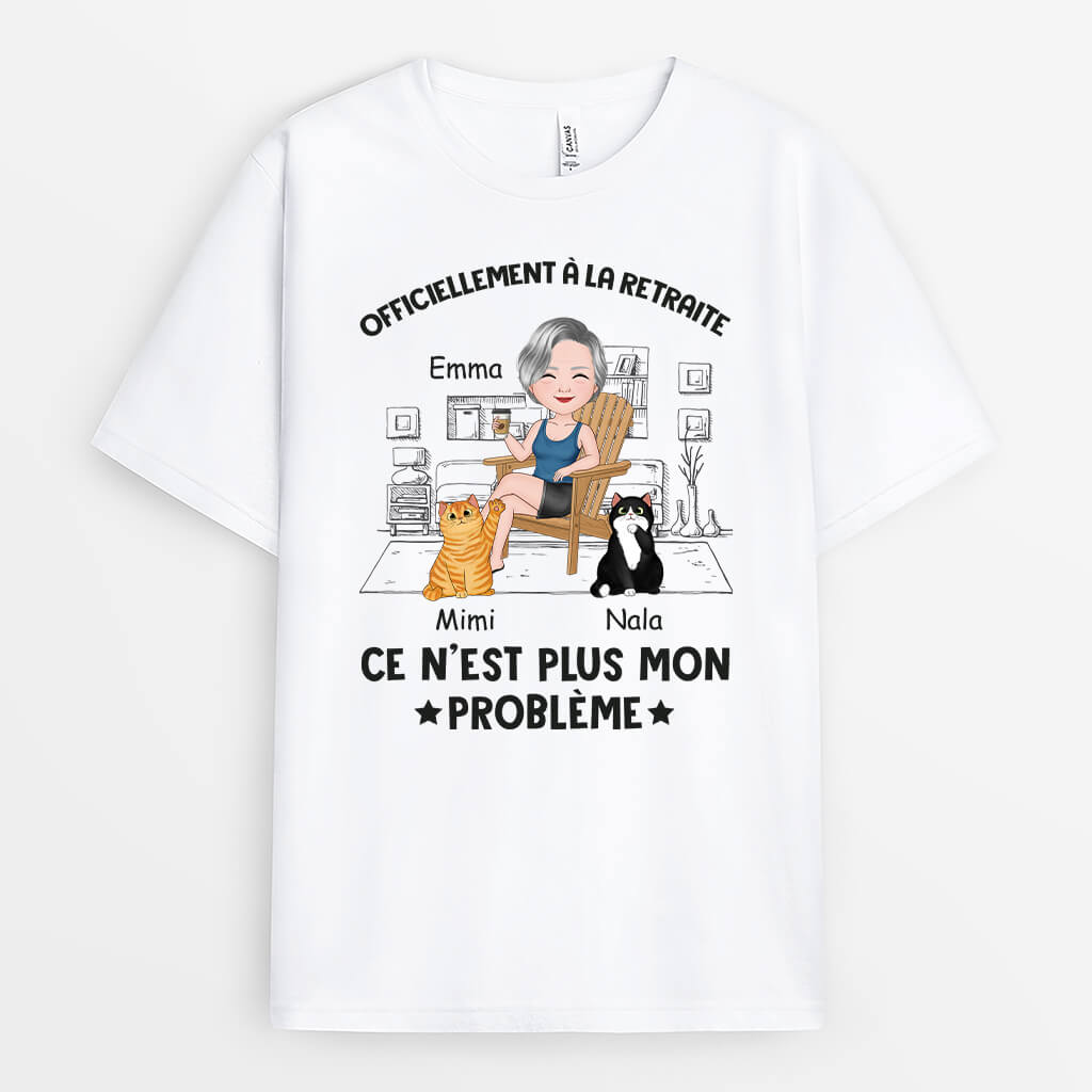 Officiellement À La Retraite - Cadeau Personnalisé | T-shirt pour  Retraité(e)