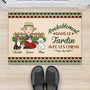 1876DFR2 paillasson probablement dans le jardin avec les chiens personnalise
