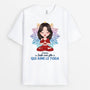 1879AFR1 t shirt juste une femme_ qui aime le yoga personnalise