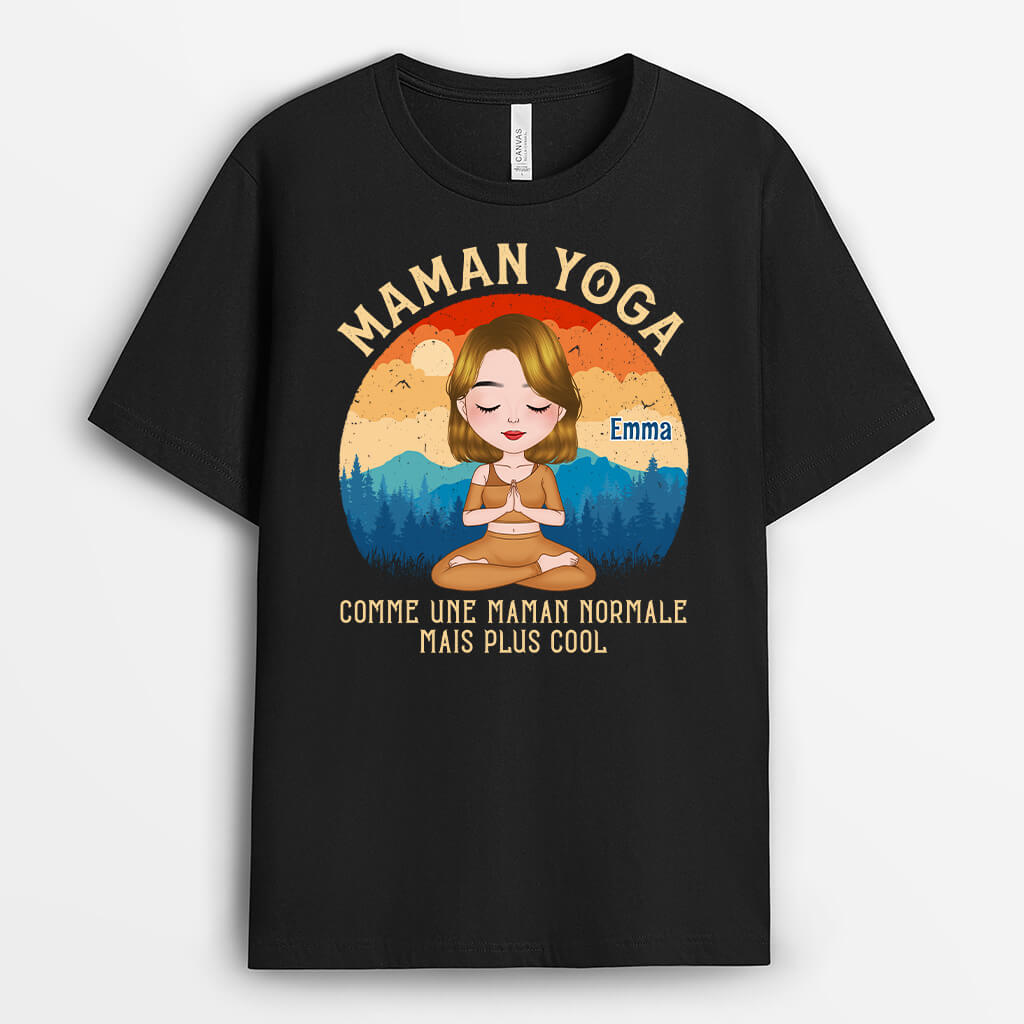 Maman Yoga - Cadeau Personnalisé | T-shirt pour Femme