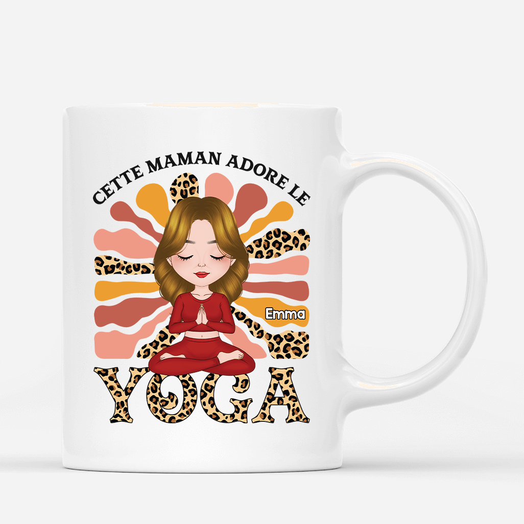 Maman Adore Le Yoga - Cadeau Personnalisé | Mug pour Femme