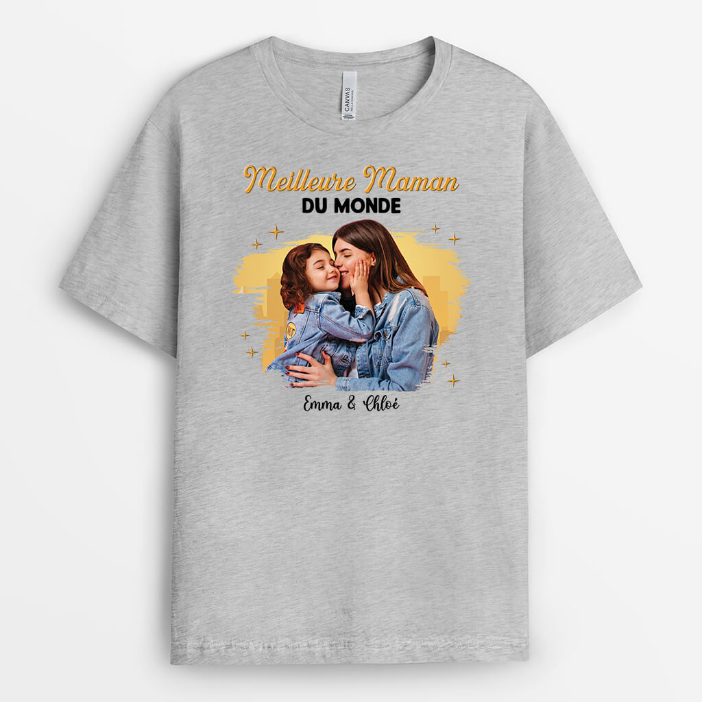 Meilleure Maman Du Monde - Cadeau Personnalisé | T-shirt pour Femme