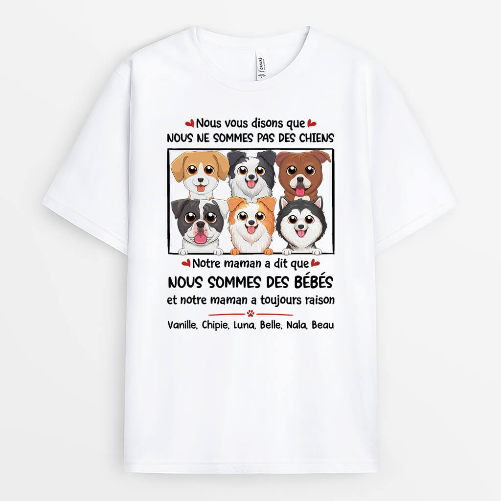 Nous Vous Disons Que Nous Ne Sommes Pas Des Chiens - Cadeau Personnalisé | T-shirt pour Amoureux des Animaux