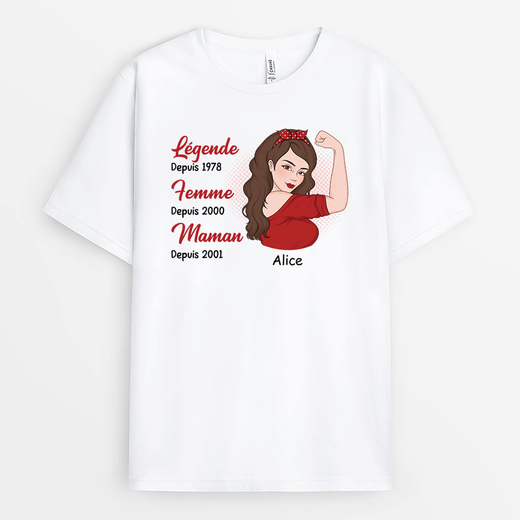 Maman Légende - Cadeau Personnalisé | T-shirt pour Femme