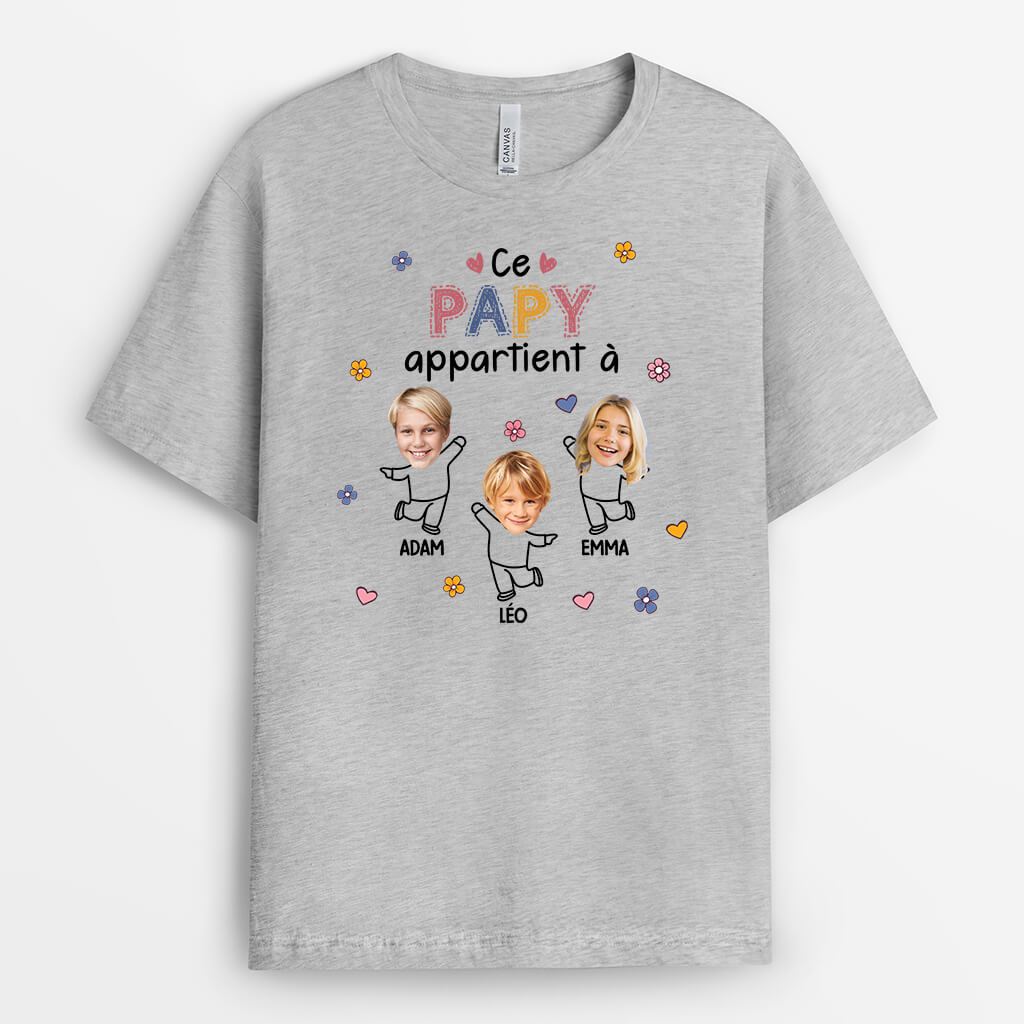 Ce Papa Appartient À Version Petite Fleur - Cadeau Personnalisé | T-shirt pour Homme