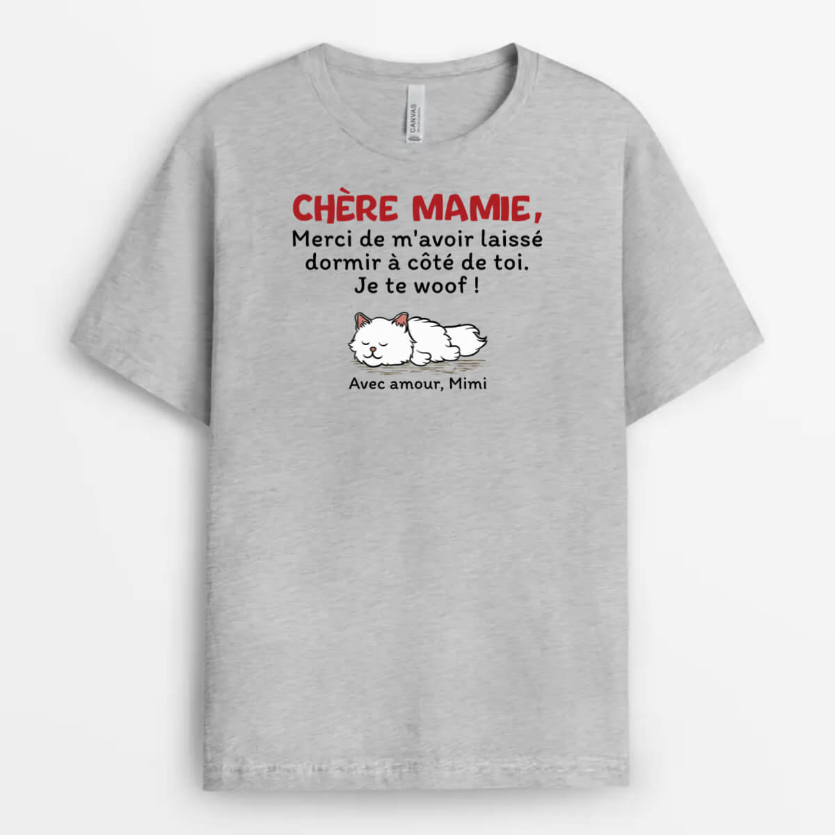 Chère Maman Chat Merci De M'Avoir Laissé Dormir A Côté De Toi - Cadeau Personnalisé | T-shirt pour Amoureux des Animaux