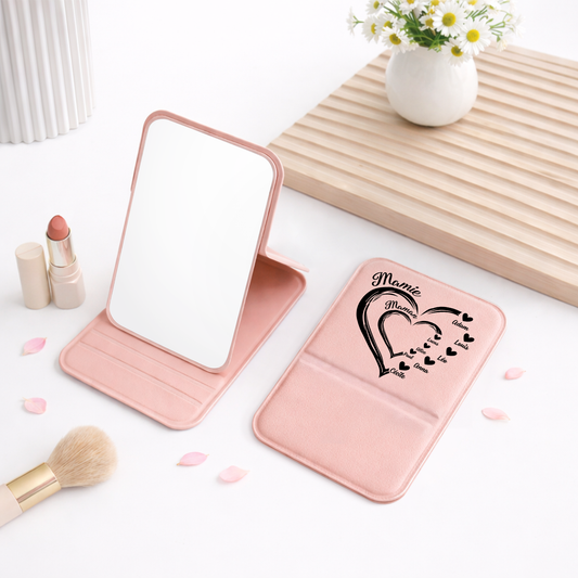 1969AFR2 miroir de poche personnalise coeur de mamie 1969aj8t7a