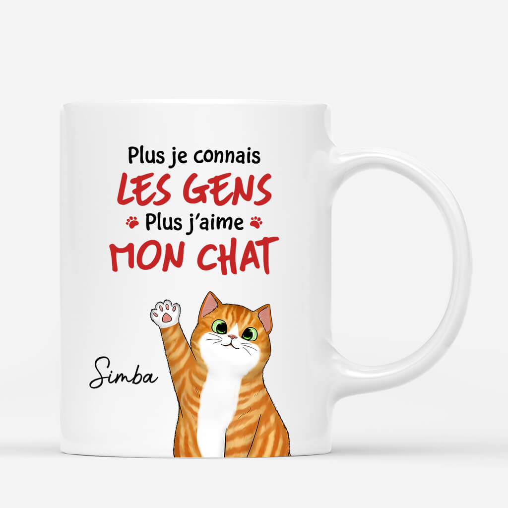 J'Aime Mon Chat Plus Que Les Hommes - Cadeau Personnalisé | Mug Pour Amoureux Des Animaux