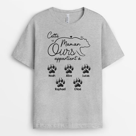 1973AFR1 t shirt cette maman  mamie ours appartient a personnalise