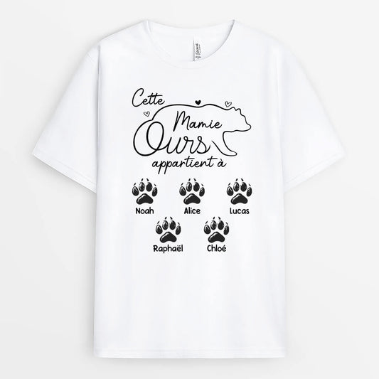 1973AFR2 t shirt cette maman  mamie ours appartient a personnalise