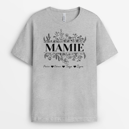 1977AFR1 t shirt maman floral personnalise1
