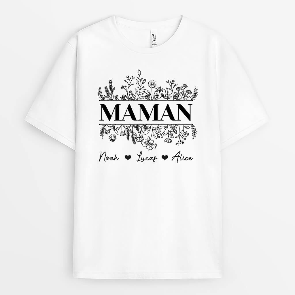 1977AFR1 t shirt maman floral personnalise_6cc0cbca 8661 4f4e af1d b7e165967b6d