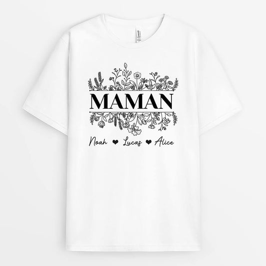 1977AFR1 t shirt maman floral personnalise_6cc0cbca 8661 4f4e af1d b7e165967b6d