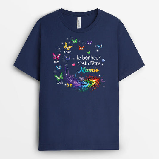 1980AFR1 t shirt bonheur de maman mamie avec papillons personnalise_e51c9f21 b8ca 445c afd5 c52102faec64