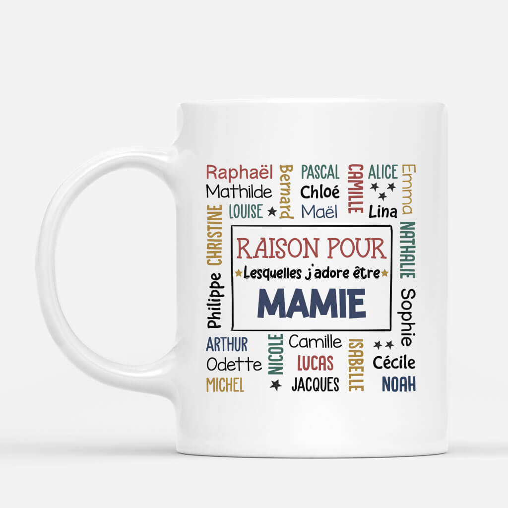 Raisons Pour Lesquelles J'Adore Être Papy/ Mamie - Cadeau Personnalisé | Mug Pour Famille