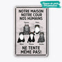 1990EFR1 plaque en metal ma maison ma cour mes humains chat personnalisee_2