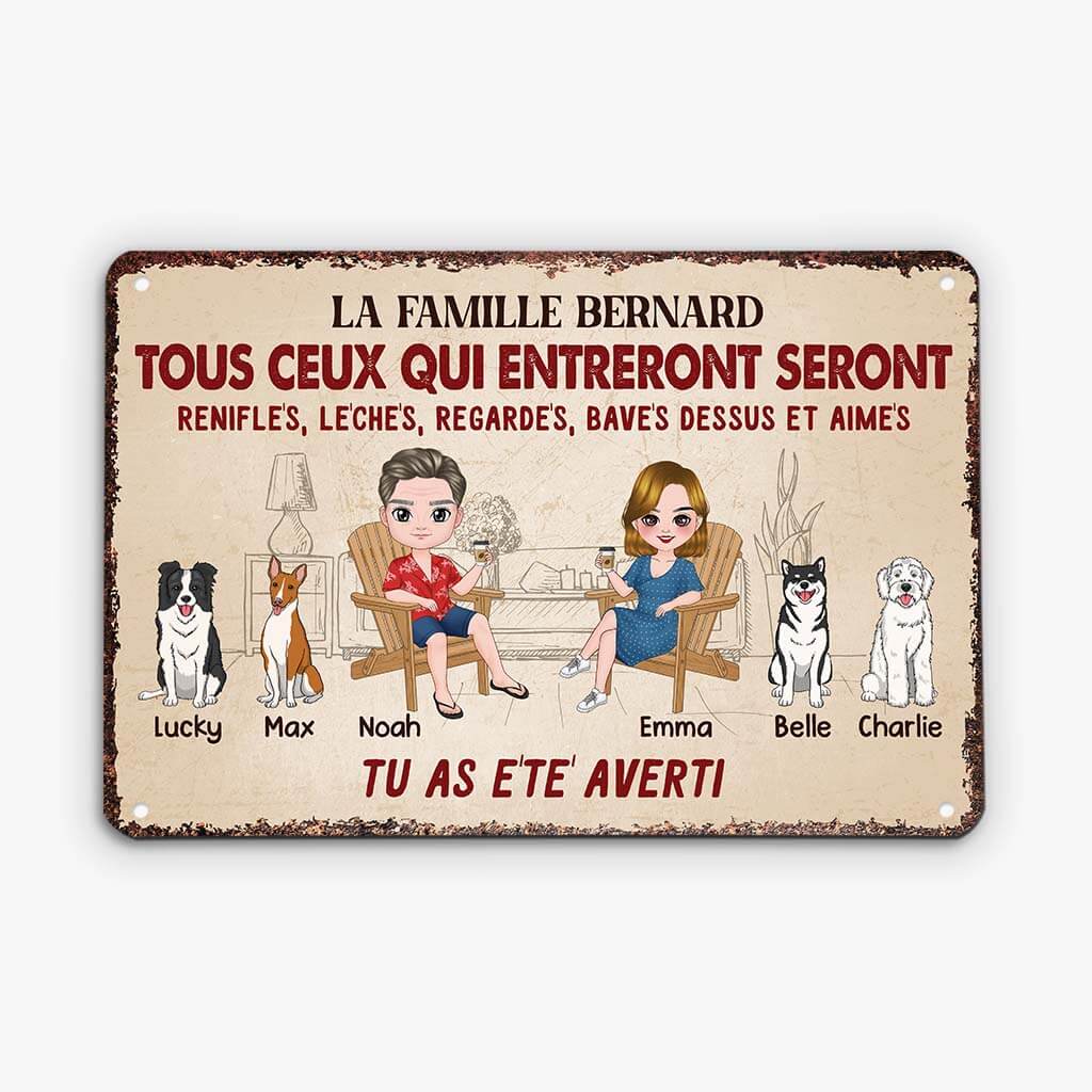 Tu As Été Averti Chien - Cadeau Personnalisé | Plaque Pour Amoureux des Animaux