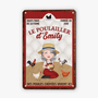 1996EFR2 plaque des poules choyees vivent ici personnalisee