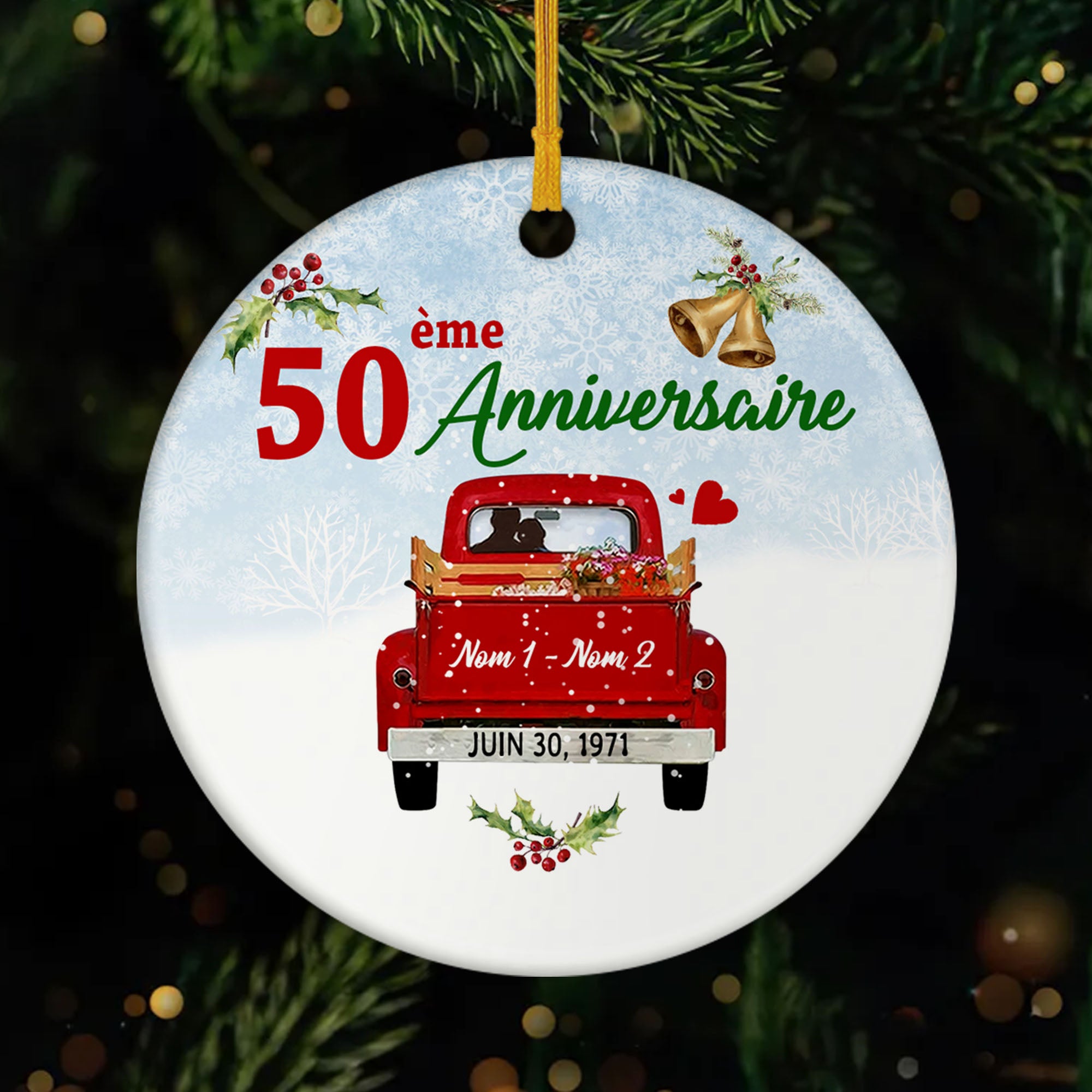 Boule Décorative Personnalisée Avec Photo Pour Sapin De Noël, Petite Boule à Suspendre Avec Nom, Image De Bénédiction, Décoration De Fête De Mariage, Anniversaire, Fête (argent