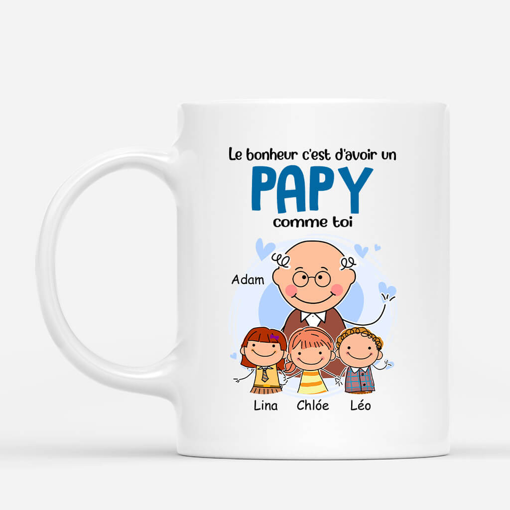 Le Bonheur C'est D'avoir Un Papy Comme Toi - Cadeau Personnalisé | Mug pour Homme